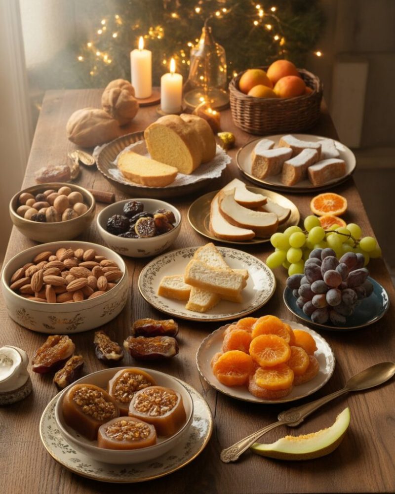 table de Noël avec les 13 desserts